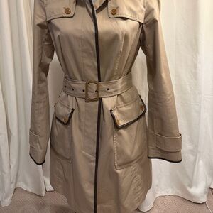 Banana Republic Beige Trench Coat with Dark Brown Trim